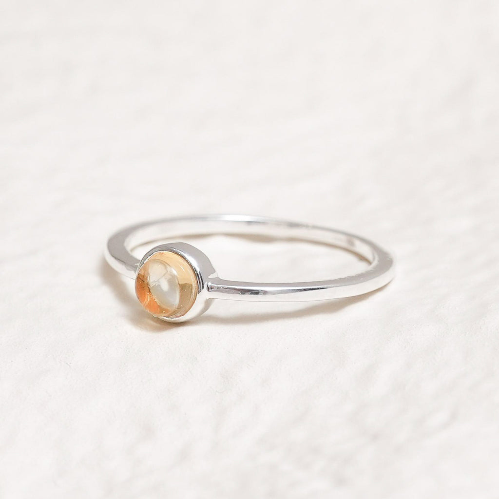 Sterling Silver Citrine Crystal Ring