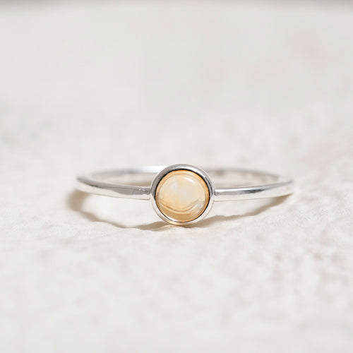 Sterling Silver Citrine Crystal Ring