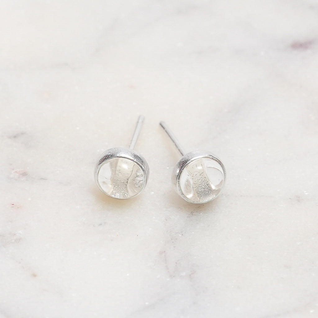 Sterling Silver Clear Quartz Crystal Earrings
