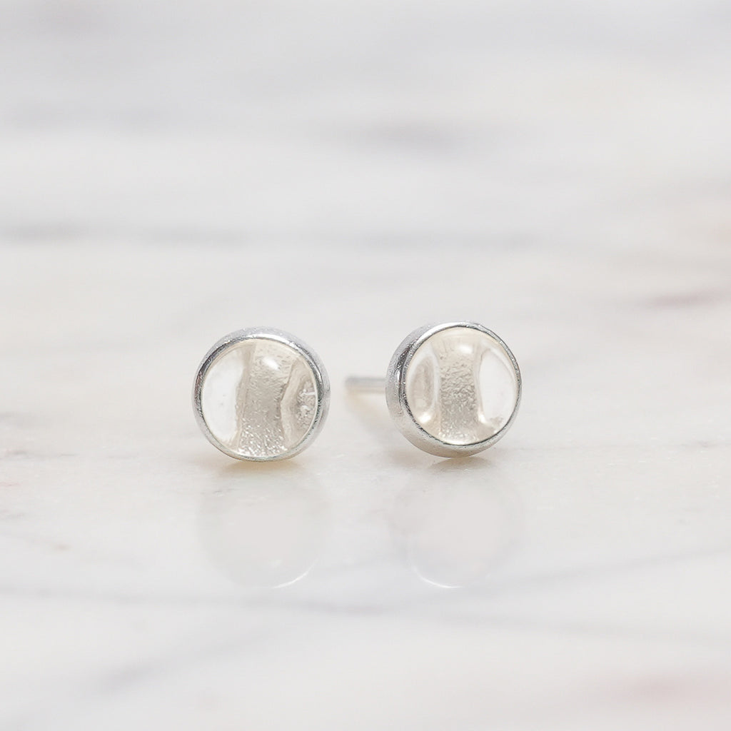 Sterling Silver Clear Quartz Crystal Earrings