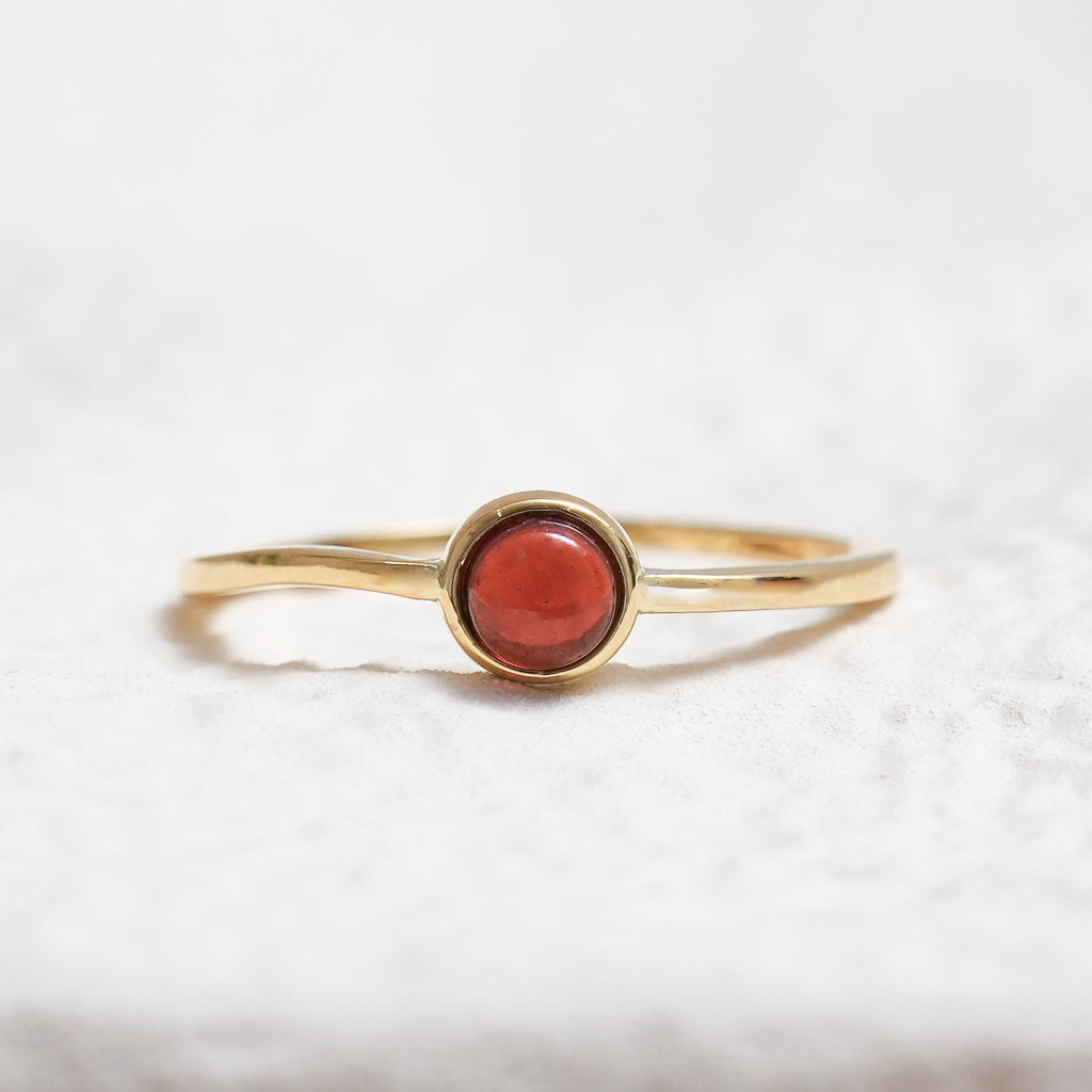 Sterling Silver Garnet Crystal Ring