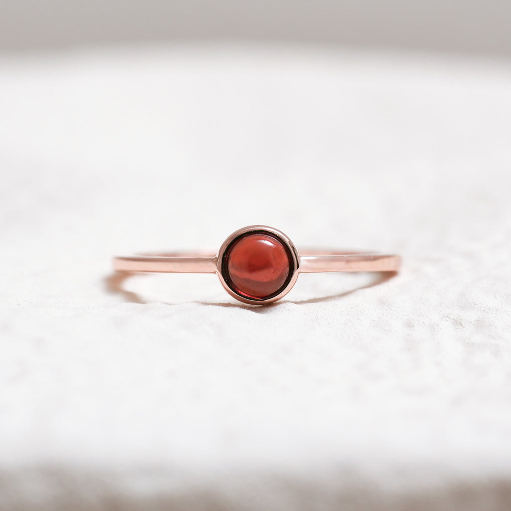 Sterling Silver Garnet Crystal Ring