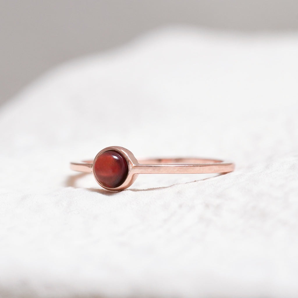 Sterling Silver Garnet Crystal Ring