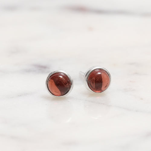 Sterling Silver Garnet Crystal Earrings