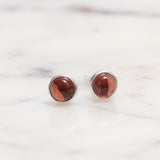 Sterling Silver Garnet Crystal Earrings