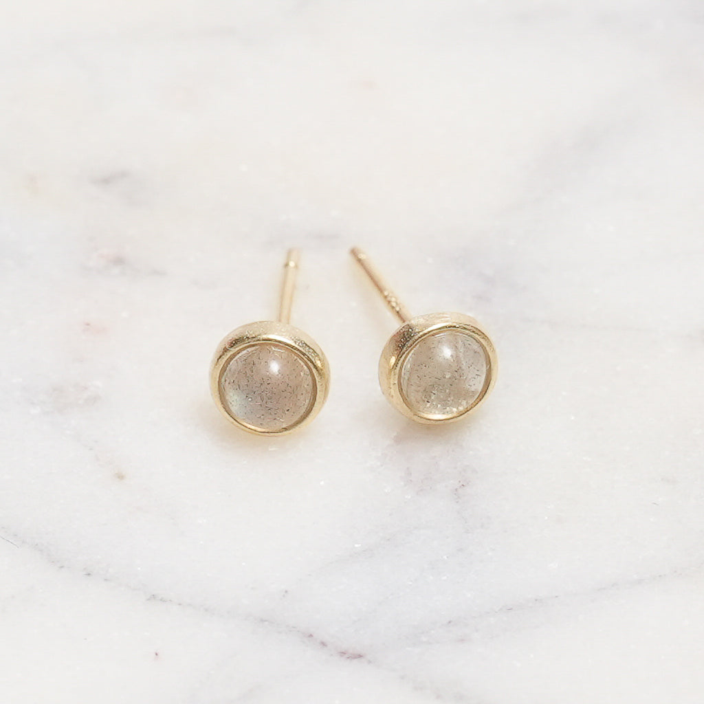 Sterling Silver Grey Moonstone Crystal Earrings