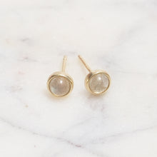 Load image into Gallery viewer, Sterling Silver Grey Moonstone Crystal Earrings