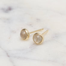 Load image into Gallery viewer, Sterling Silver Grey Moonstone Crystal Earrings