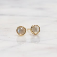 Load image into Gallery viewer, Sterling Silver Grey Moonstone Crystal Earrings