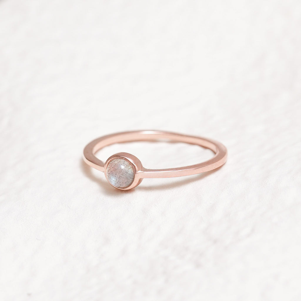 Sterling Silver Grey Moonstone Crystal Ring