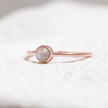Load image into Gallery viewer, Sterling Silver Grey Moonstone Crystal Ring