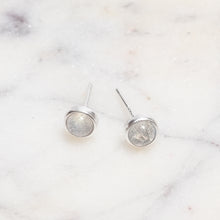Load image into Gallery viewer, Sterling Silver Grey Moonstone Crystal Earrings