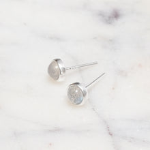 Load image into Gallery viewer, Sterling Silver Grey Moonstone Crystal Earrings