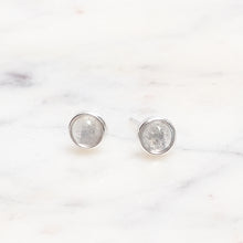 Load image into Gallery viewer, Sterling Silver Grey Moonstone Crystal Earrings