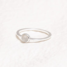Load image into Gallery viewer, Sterling Silver Grey Moonstone Crystal Ring