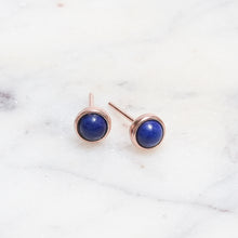 Load image into Gallery viewer, Sterling Silver Lapis Lazuli Crystal Earrings