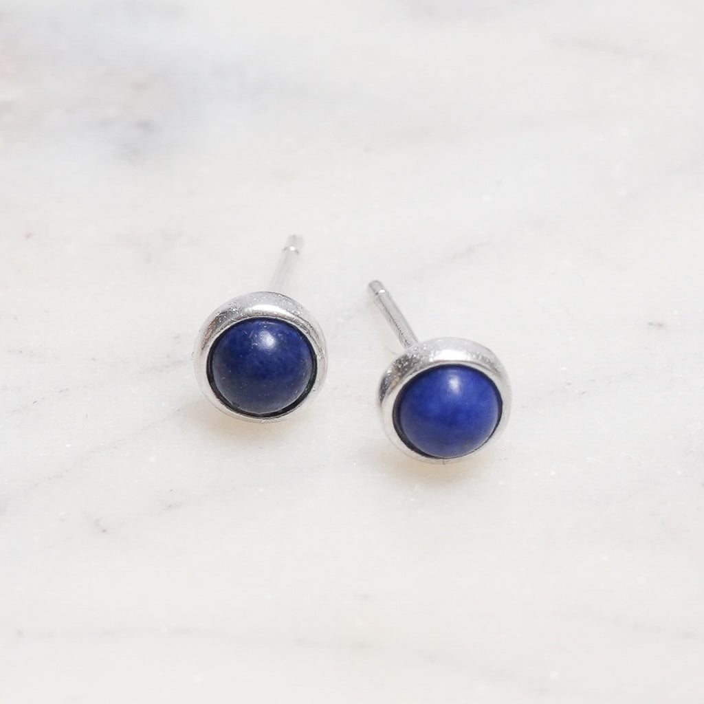 Sterling Silver Lapis Lazuli Crystal Earrings