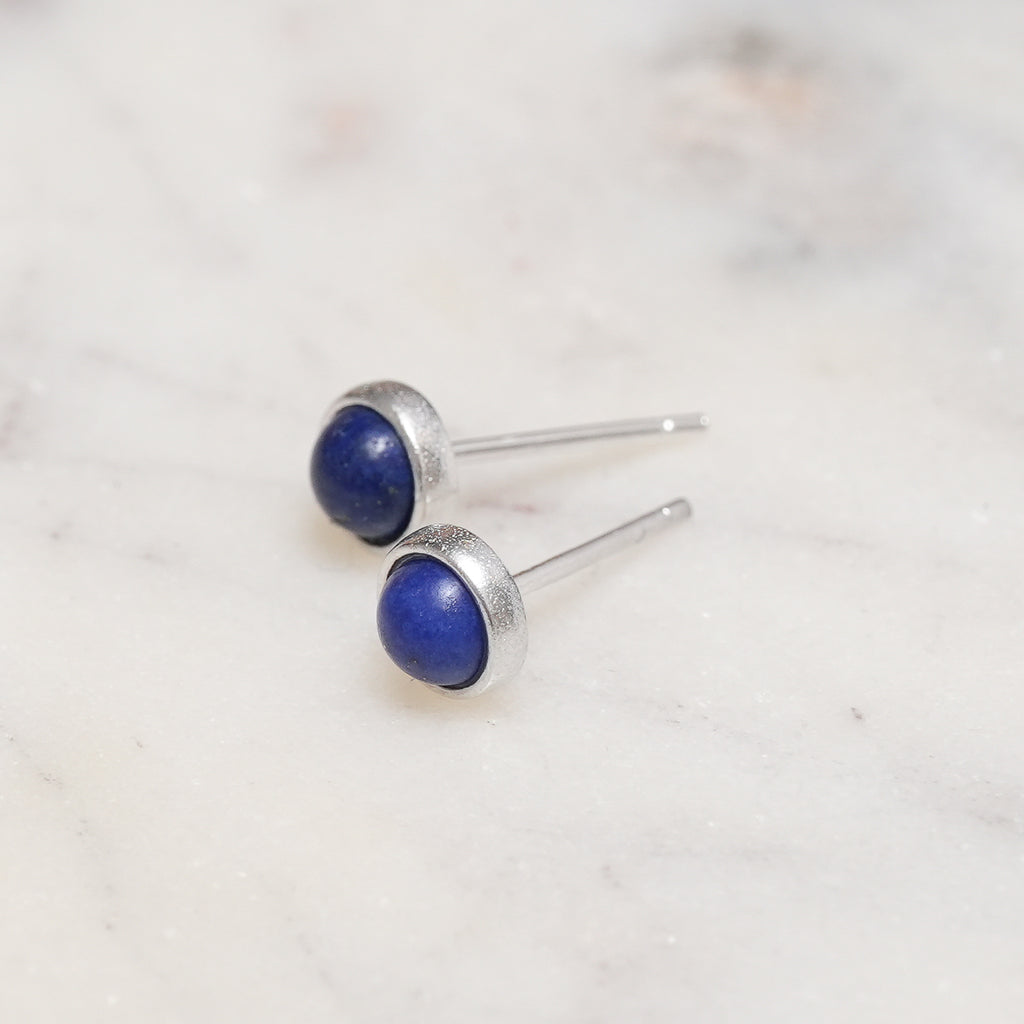 Sterling Silver Lapis Lazuli Crystal Earrings