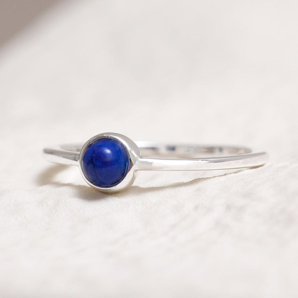 Sterling Silver Lapis Lazuli Crystal Ring