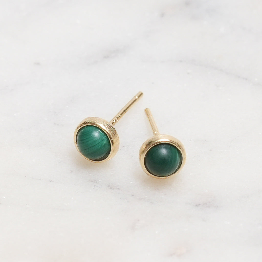 Sterling Silver Malachite Crystal Earrings