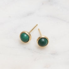 Load image into Gallery viewer, Sterling Silver Malachite Crystal Earrings