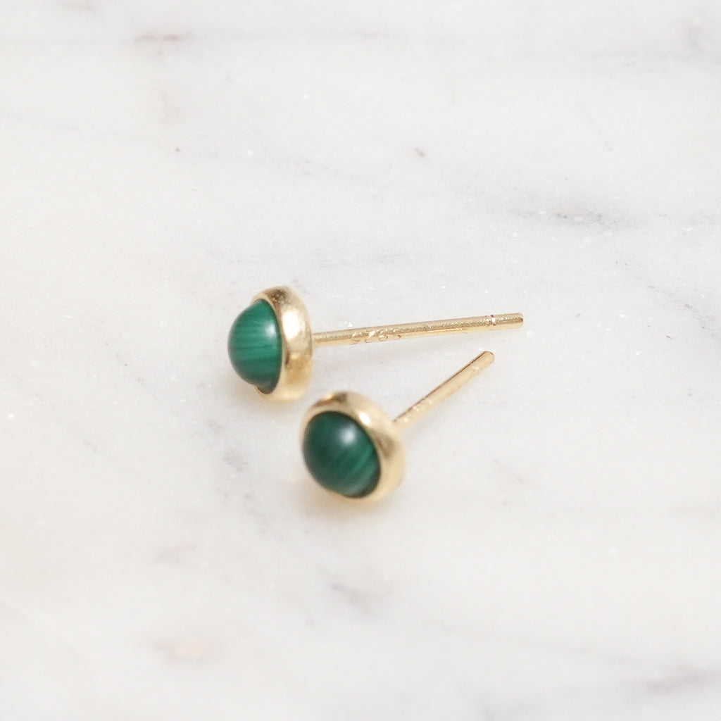 Sterling Silver Malachite Crystal Earrings