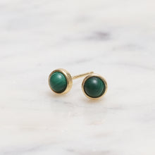Load image into Gallery viewer, Sterling Silver Malachite Crystal Earrings