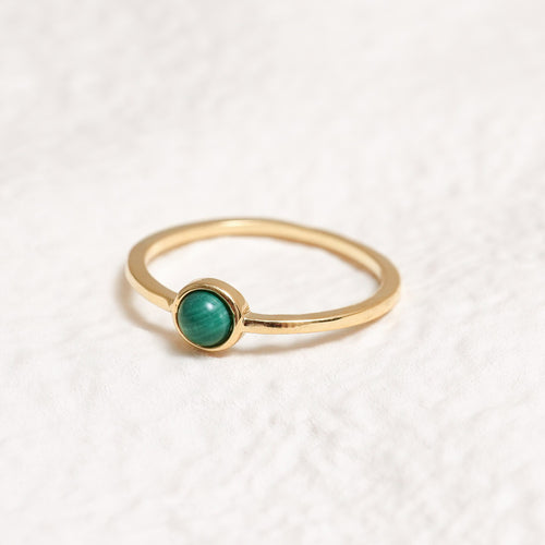 Sterling Silver Malachite Crystal Ring