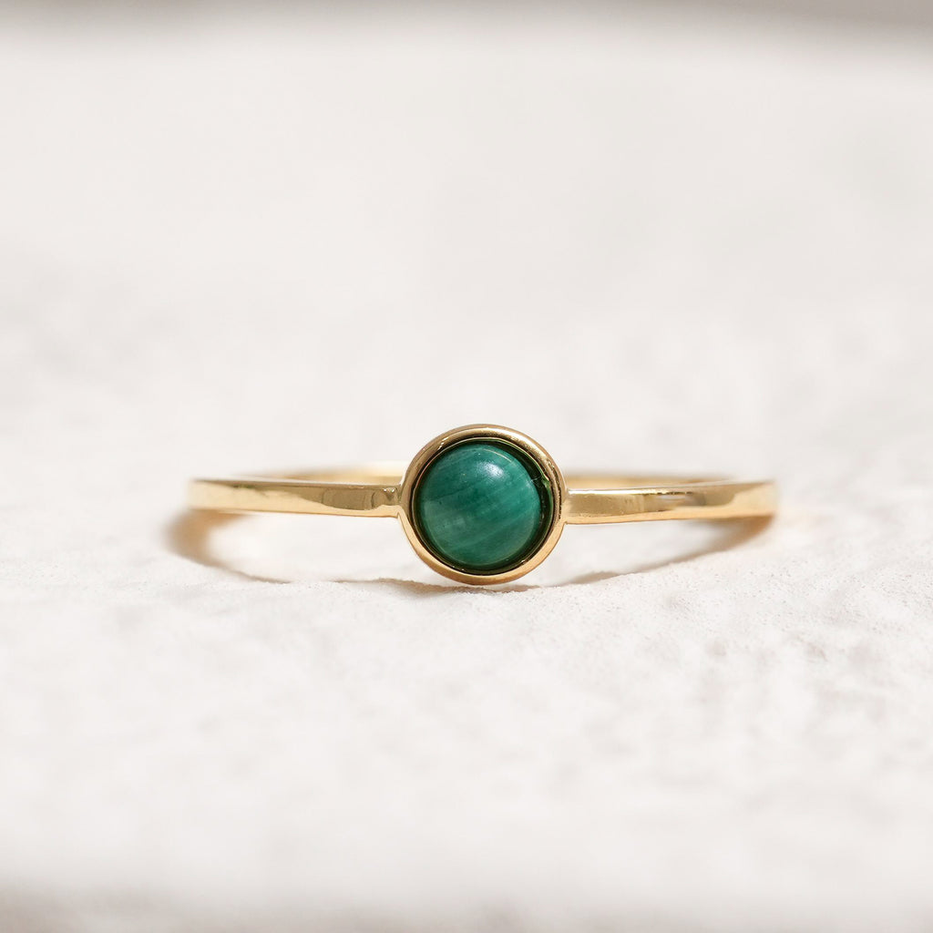Sterling Silver Malachite Crystal Ring