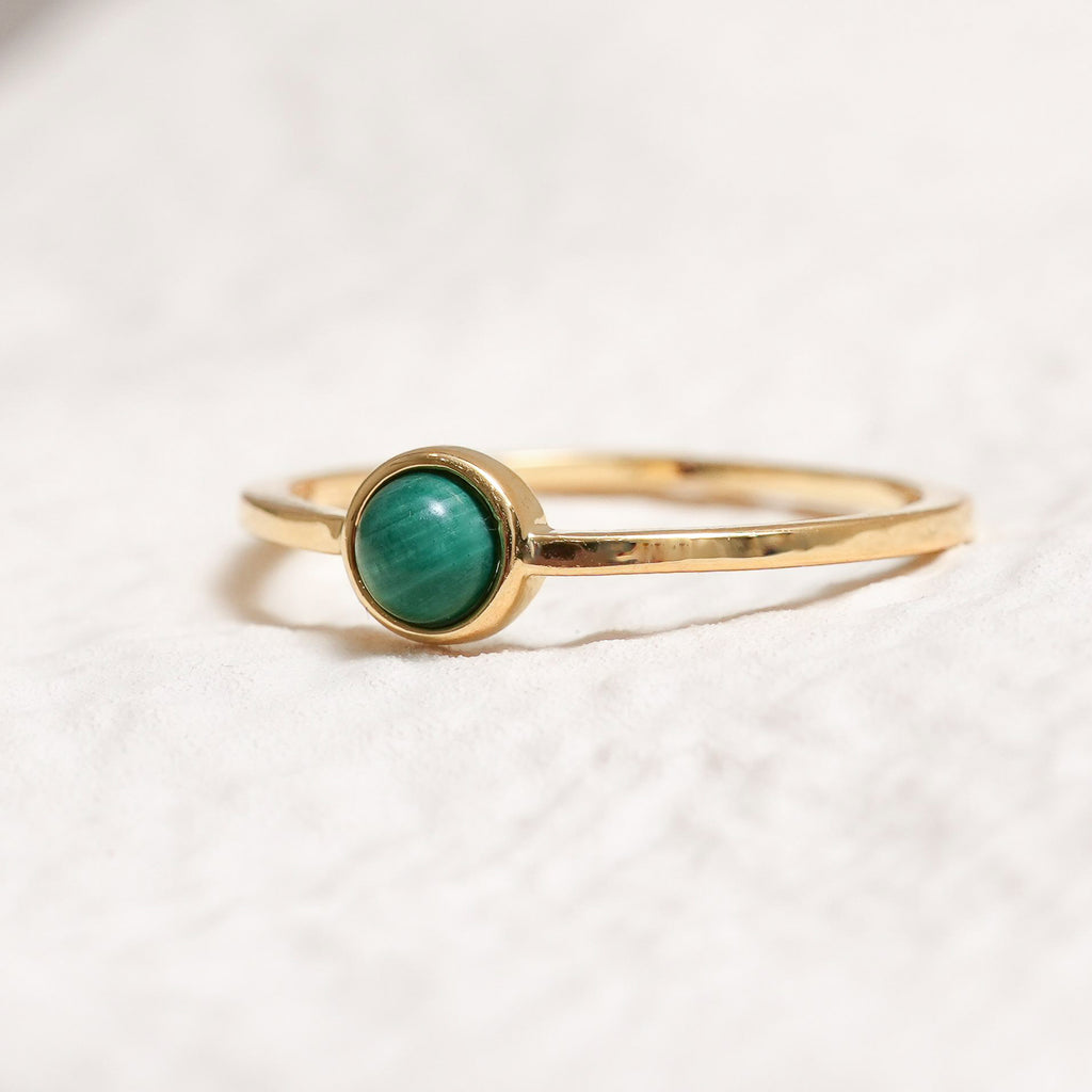Sterling Silver Malachite Crystal Ring