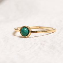 Load image into Gallery viewer, Sterling Silver Malachite Crystal Ring