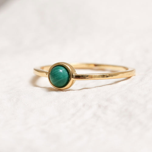 Sterling Silver Malachite Crystal Ring