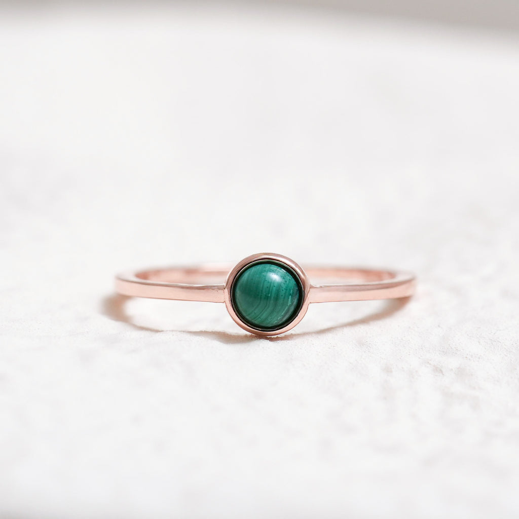Sterling Silver Malachite Crystal Ring
