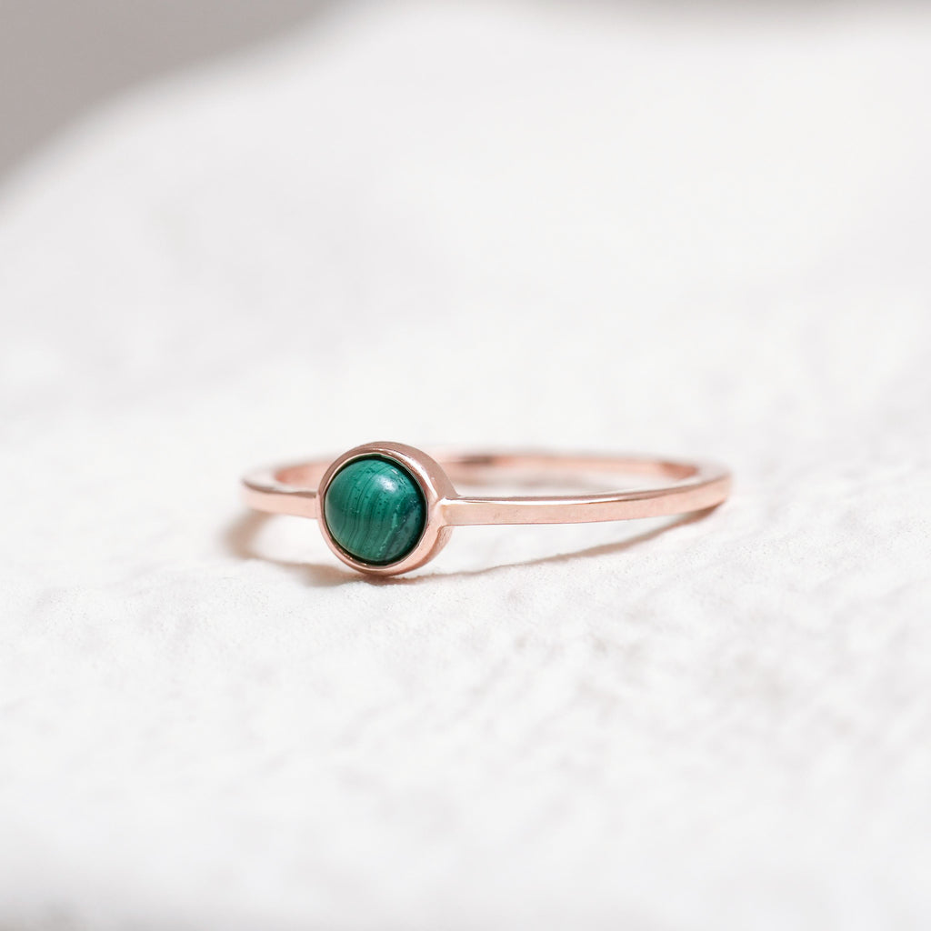 Sterling Silver Malachite Crystal Ring