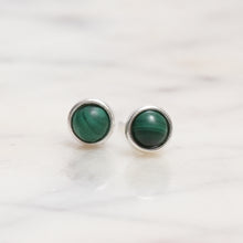 Load image into Gallery viewer, Sterling Silver Malachite Crystal Earrings