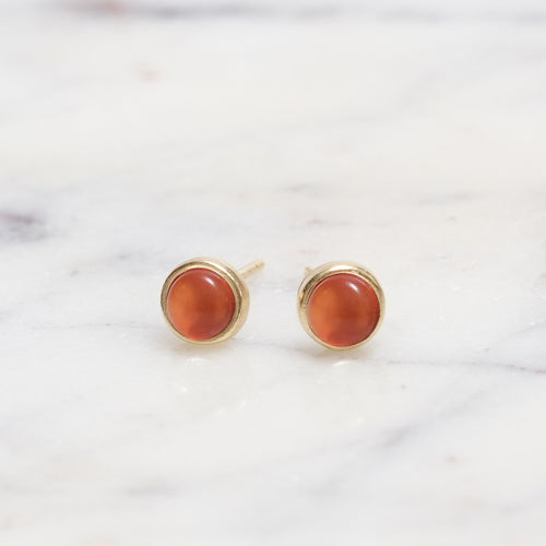 Sterling Silver Orange Agate Crystal Earrings