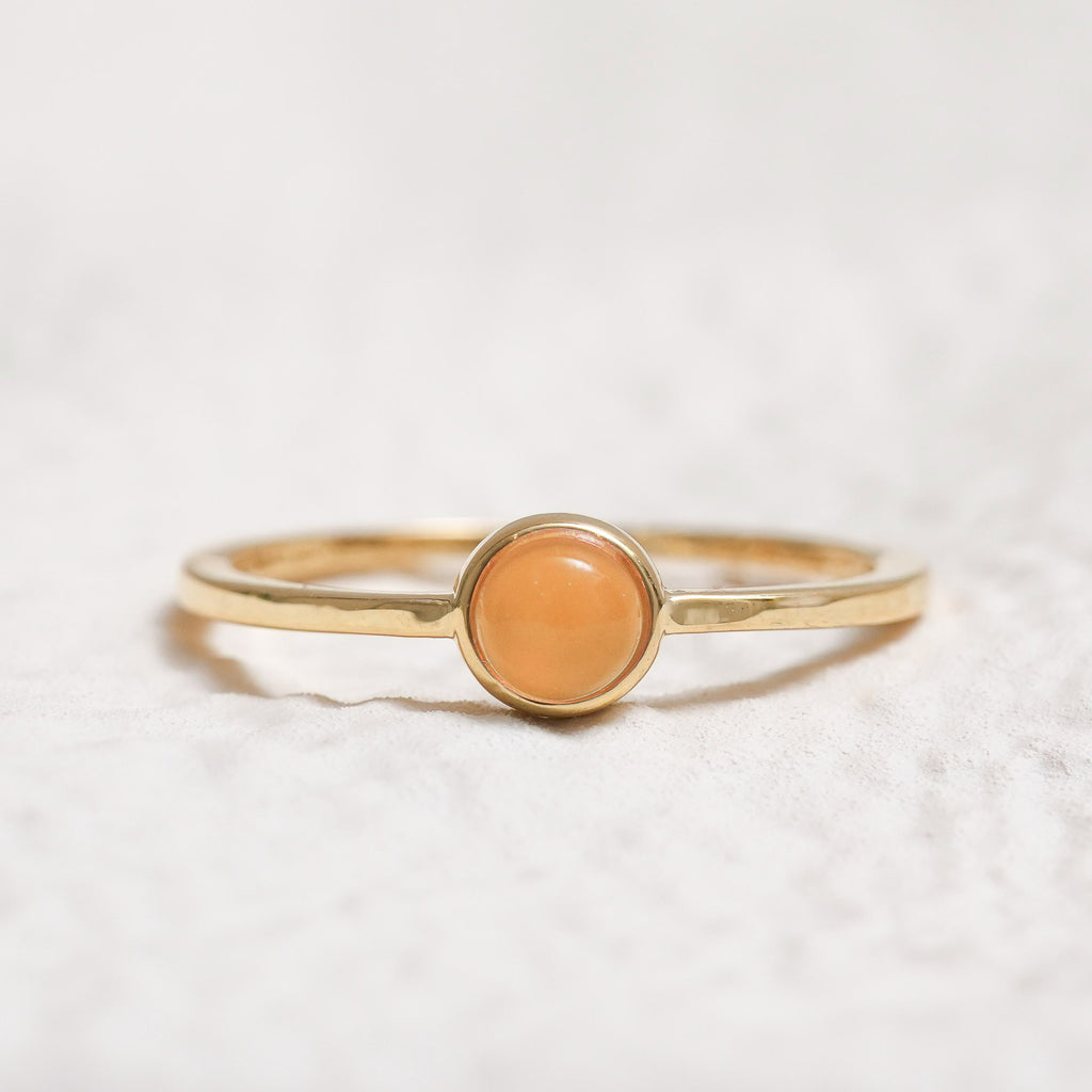 Sterling Silver Orange Agate Crystal Ring