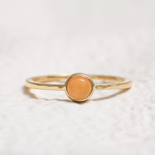 Sterling Silver Orange Agate Crystal Ring