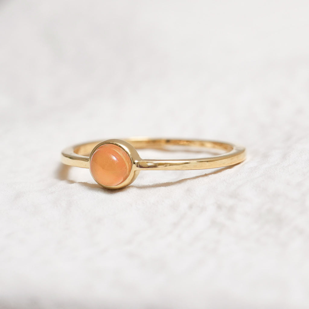 Sterling Silver Orange Agate Crystal Ring