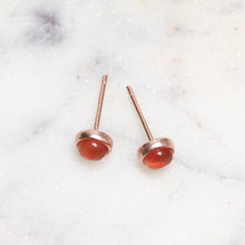 Load image into Gallery viewer, Sterling Silver Orange Agate Crystal Earrings