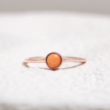 Load image into Gallery viewer, Sterling Silver Orange Agate Crystal Ring