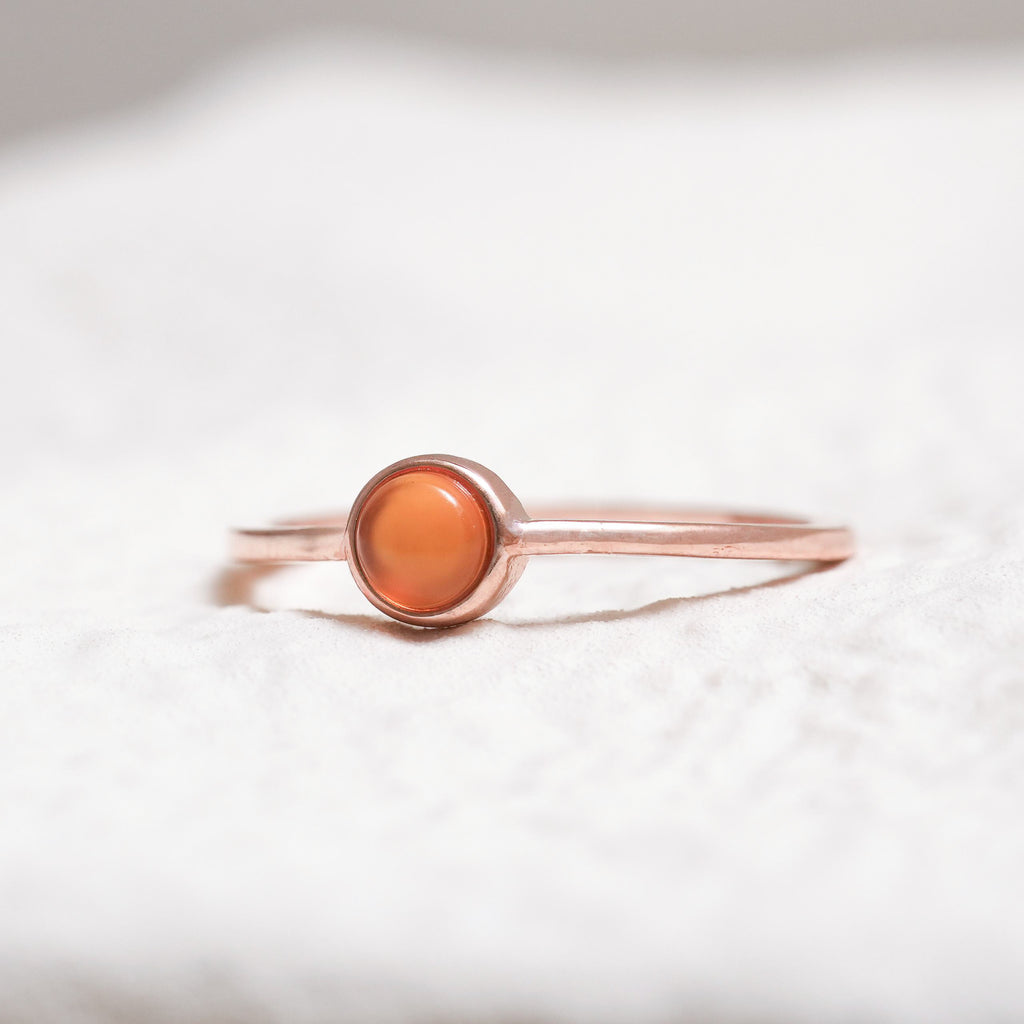 Sterling Silver Orange Agate Crystal Ring