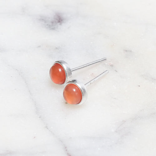 Sterling Silver Orange Agate Crystal Earrings