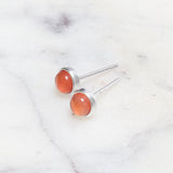 Sterling Silver Orange Agate Crystal Earrings