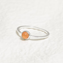 Load image into Gallery viewer, Sterling Silver Orange Agate Crystal Ring