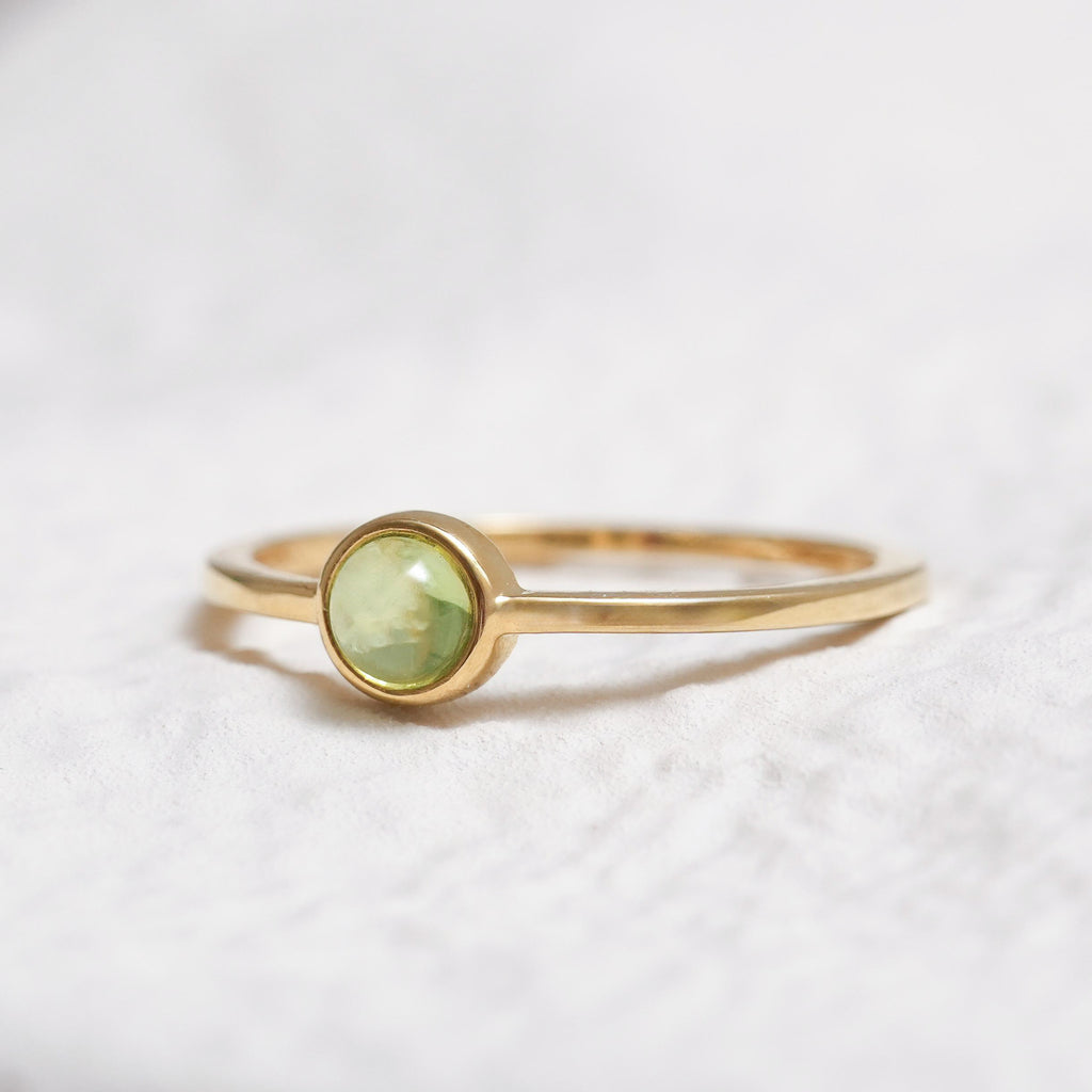 Sterling Silver Peridot Crystal Ring