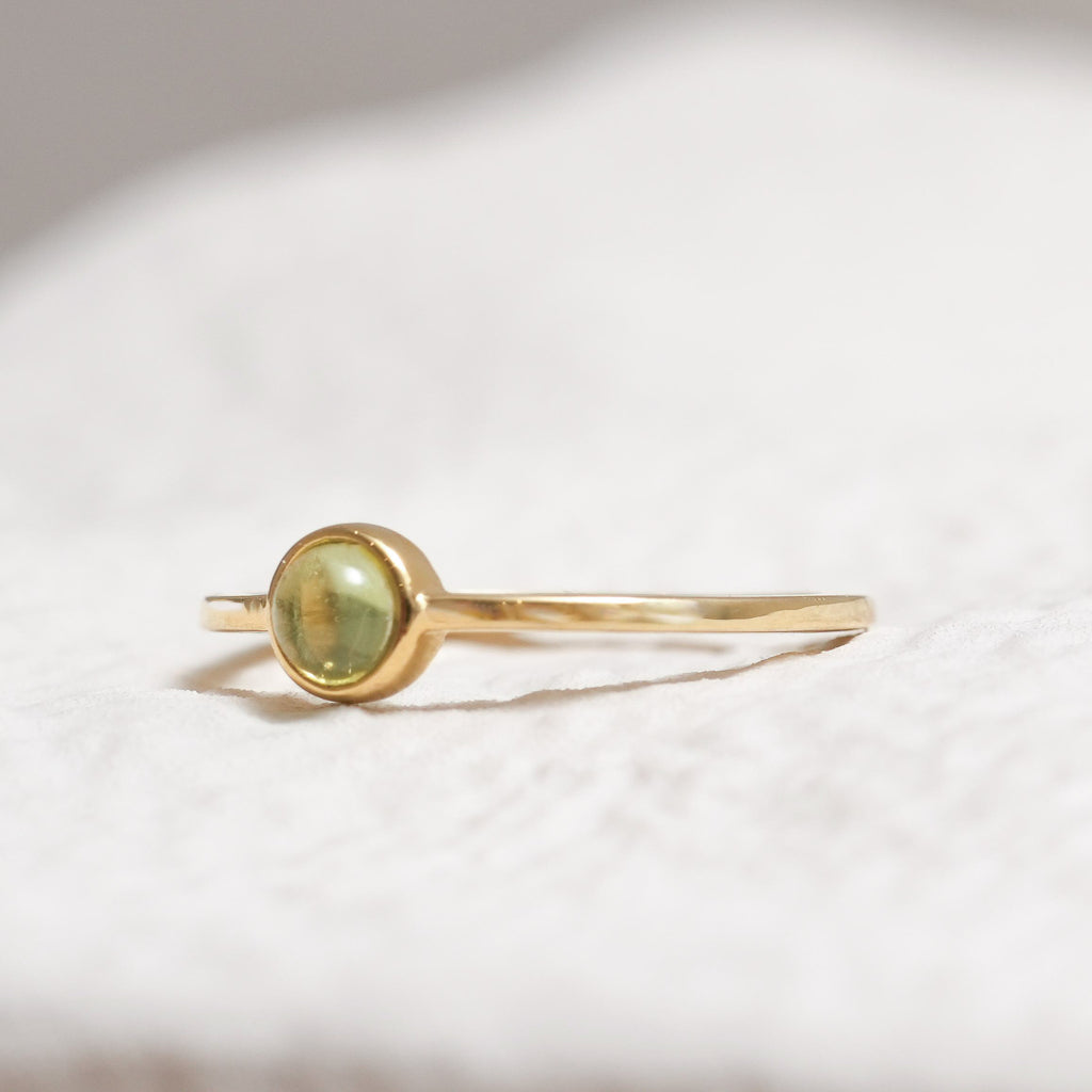 Sterling Silver Peridot Crystal Ring