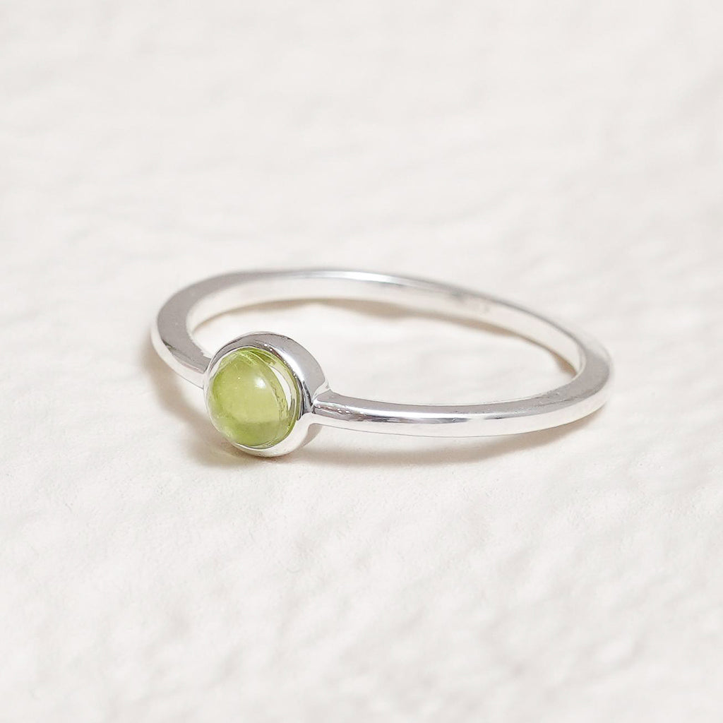 Sterling Silver Peridot Crystal Ring
