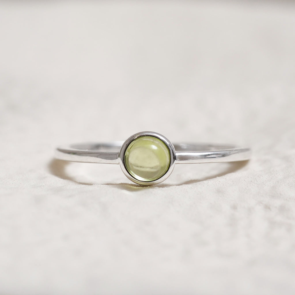 Sterling Silver Peridot Crystal Ring