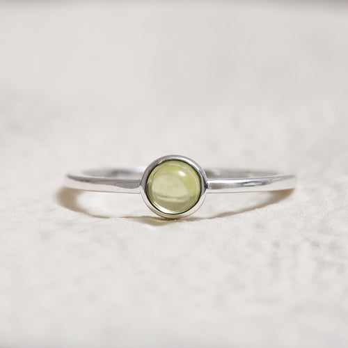 Sterling Silver Peridot Crystal Ring